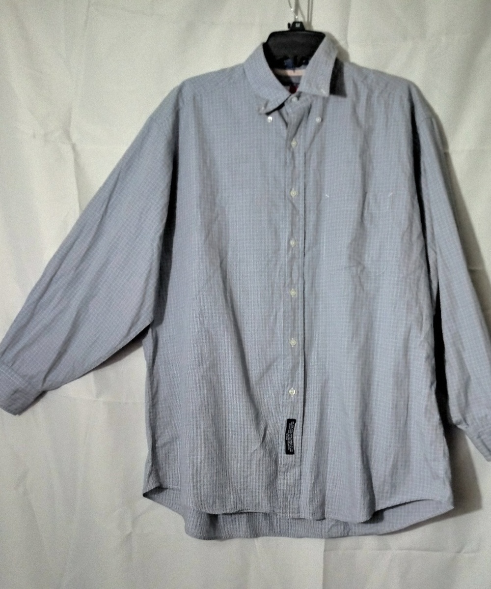 Tommy Hilfiger orange and blue button down… - Picture 2 of 5